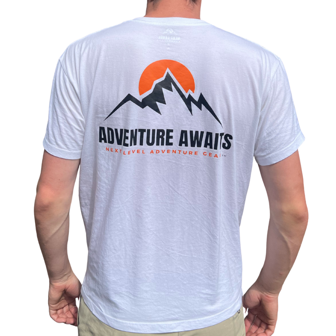Next Level Adventure Gear™ Adventure Awaits T-Shirt White