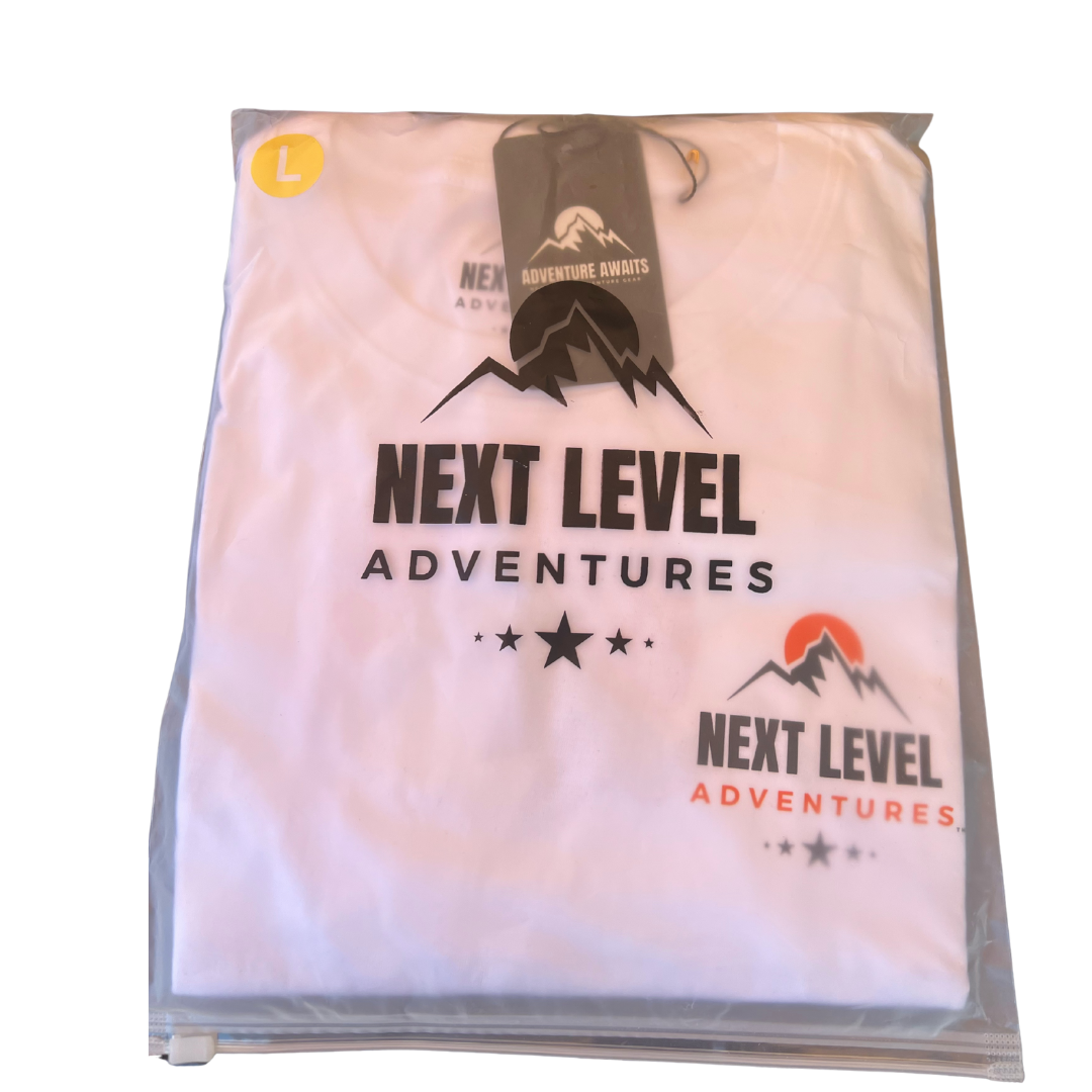 Next Level Adventure Gear™ Adventure Awaits T-Shirt White