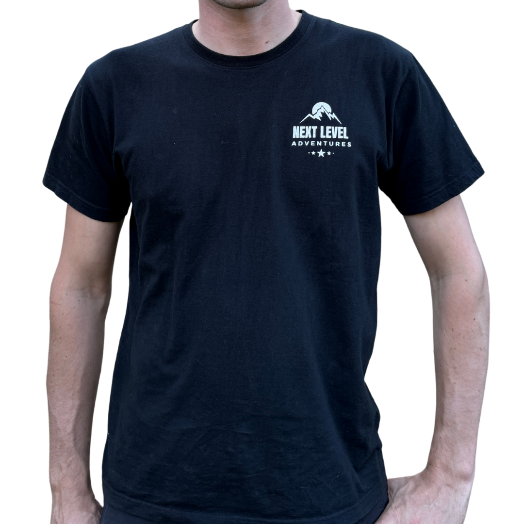 Next Level Adventure Gear™ Adventure Awaits T-Shirt Black