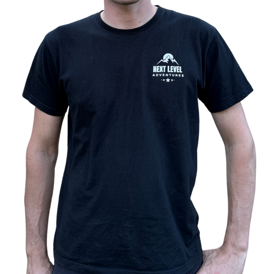 Next Level Adventure Gear™ Adventure Awaits T-Shirt Black